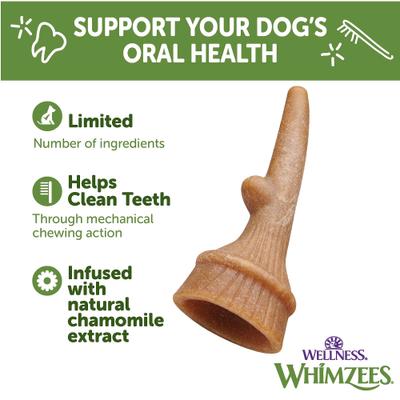 Show full view: WHIMZEES by Wellness Occupy Antler Dental Chews Natural Grain-Free Dental Dog Treats, Medium, 12 count slide 5 of 13
