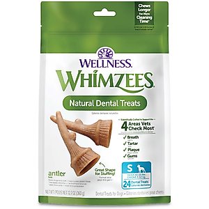 WHIMZEES by Wellness Occupy Antler Dental Chews Natural Grain-Free Dental Dog Treats, Small, 24 count
