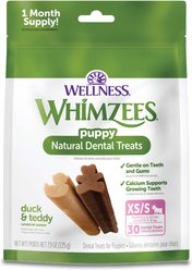 WHIMZEES by Wellness Puppy Dental Chews Natural Grain-Free Dental Dog Treats, Extra Small/Small, 30 count