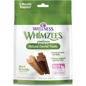WHIMZEES by Wellness Puppy Dental Chews Natural Grain-Free Dental Dog Treats, Extra Small/Small, 30 count