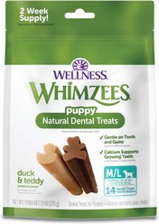 WHIMZEES by Wellness Puppy Dental Chews Natural Grain-Free Dental Dog Treats, Medium / Large, 14 count