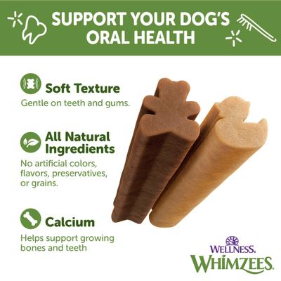 Show full view: WHIMZEES by Wellness Puppy Dental Chews Natural Grain-Free Dental Dog Treats, Medium / Large, 14 count slide 4 of 12