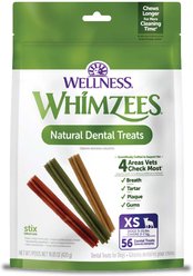 WHIMZEES by Wellness Stix Dental Chews Natural Grain-Free Dental Dog Treats, Extra Small, 56 count