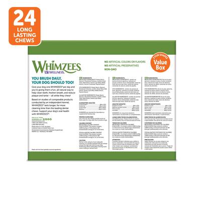 Show full view: WHIMZEES by Wellness Value Box Dental Chews Natural Grain-Free Dental Dog Treats, Large, 24 count slide 3 of 13