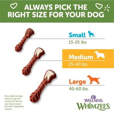 Show full view: WHIMZEES by Wellness Variety Box Dental Chews Natural Grain-Free Dental Dog Treats, Medium, 28 count slide 8 of 13