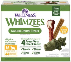 WHIMZEES by Wellness Variety Box Dental Chews Natural Grain-Free Dental Dog Treats, Medium, 44 count slide 1 of 9