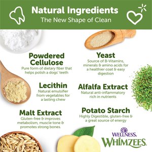 WHIMZEES by Wellness Variety Box Dental Chews Natural Grain-Free Dental Dog Treats, Medium, 44 count