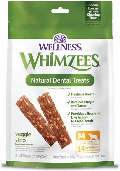 Whimzees Medium Veggie Strip Dental Chew Dog Treats Whimzees Medium Veggie Strip Dental Chew Dog Treats