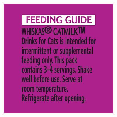 Show full view: Whiskas Cat Milk Liquid Milk Supplement for Cats, 6.75-fl oz carton, 3-pack slide 6 of 7