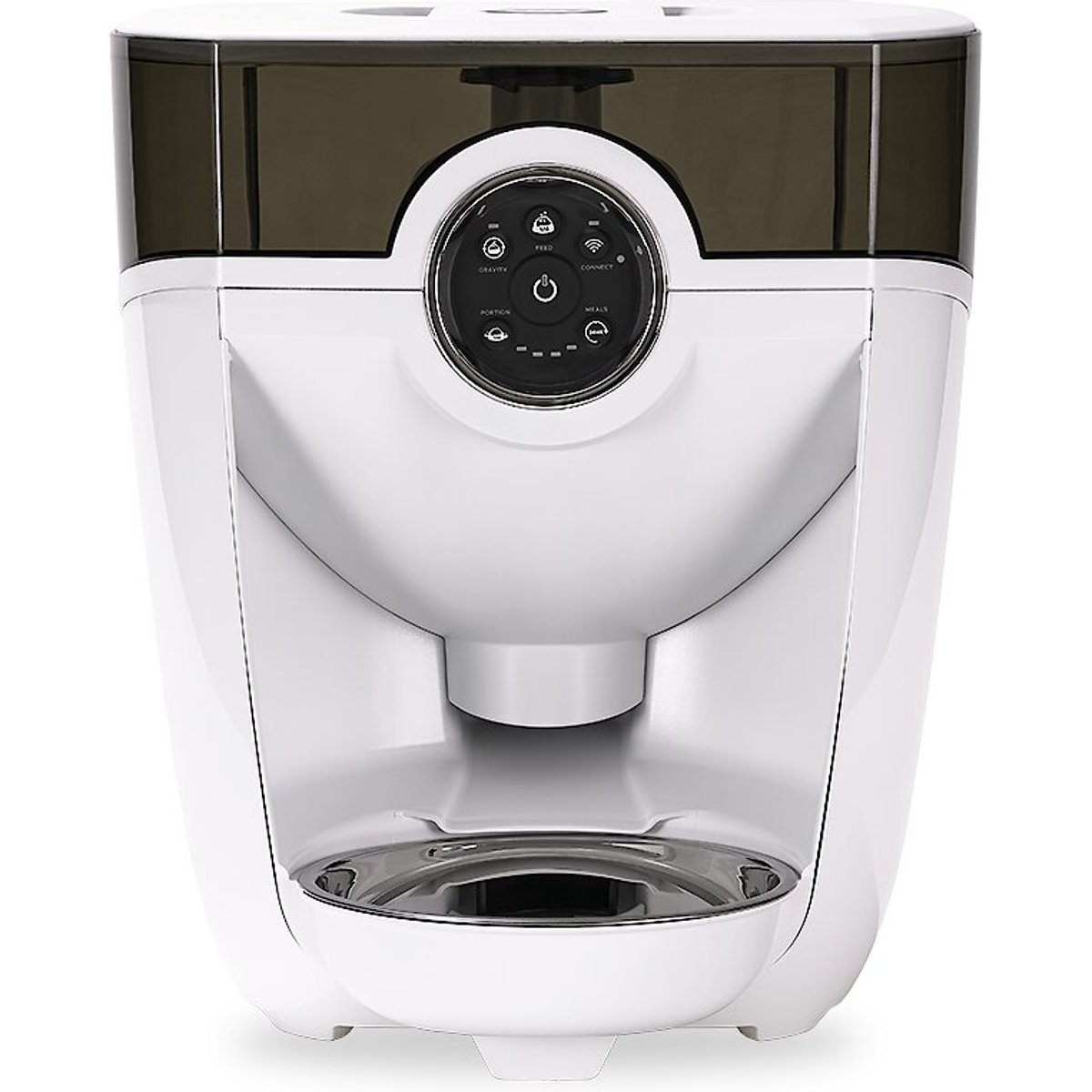 Whisker Feeder-Robot Smoke Hopper Dog & Cat Feeder, White, 32-cup
