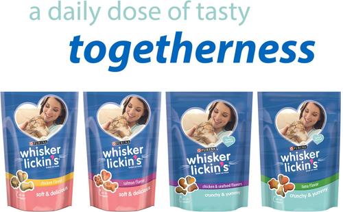 Show full view: Whisker Lickin's Chicken & Seafood Flavors Crunchy Cat Treats, 6.5-oz bag slide 8 of 12