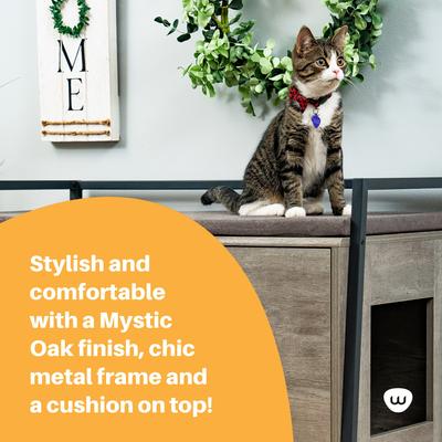 Show full view: Whisker Litter Box Bench Cat Furniture, Gray, Large slide 3 of 5