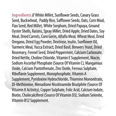 Show full view: White Mill PURE Cockatiel Food, 4.4-lb bag slide 5 of 6