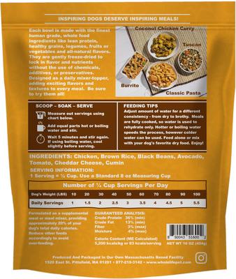 Show full view: Whole Life Bistro Bowls Chicken Burrito Flavored Dog Food Topper, 16-oz bag slide 8 of 9