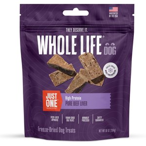 Whole Life Just One Ingredient Pure Beef Liver Freeze-Dried Dog Treats, 10-oz bag