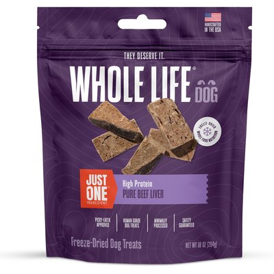 Whole Life Whole Life Just One Ingredient Pure Beef Liver Freeze-Dried Dog Treats, 10-oz bag