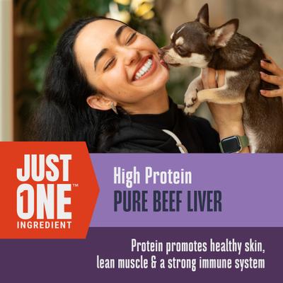 Show full view: Whole Life Just One Ingredient Pure Beef Liver Freeze-Dried Dog Treats, 18-oz bag slide 5 of 12