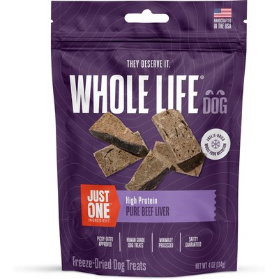 Whole Life Whole Life Just One Ingredient Pure Beef Liver Freeze-Dried Dog Treats, 4-oz bag