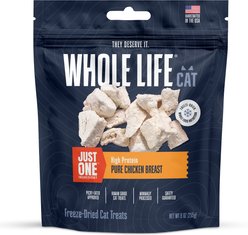 Whole Life Just One Ingredient Pure Chicken Breast Freeze-Dried Cat Treats, 9-oz bag