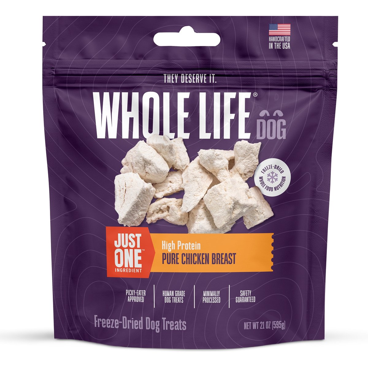 Whole Life Just One Ingredient Pure Chicken Breast Freeze-Dried Dog Treats, 21-oz bag