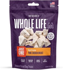 Whole Life Just One Ingredient Pure Chicken Breast Freeze-Dried Dog Treats, 4-oz bag