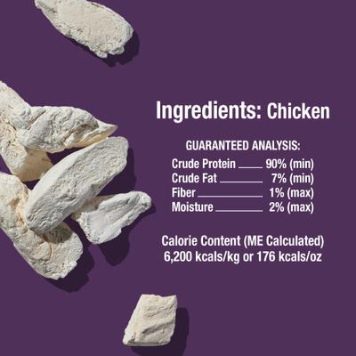 Show full view: Whole Life Just One Ingredient Pure Chicken Breast Freeze-Dried Dog & Cat Treats, 4-oz bag slide 3 of 12