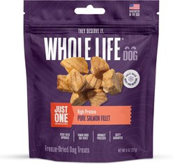 Whole Life Just One Ingredient Pure Salmon Fillet Freeze-Dried Dog & Cat Treats, 8-oz bag