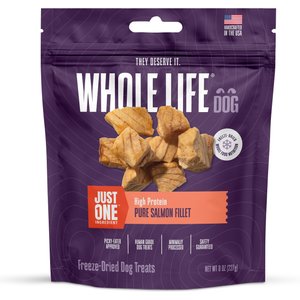 Whole Life Just One Ingredient Pure Salmon Fillet Freeze-Dried Dog & Cat Treats, 8-oz bag