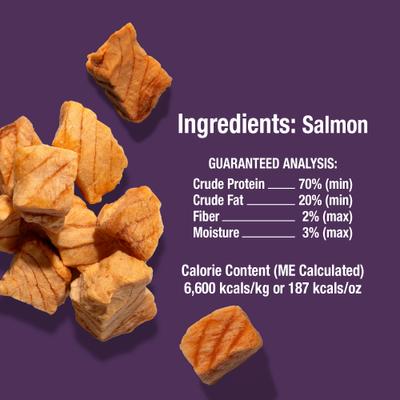 Show full view: Whole Life Just One Ingredient Pure Salmon Fillet Freeze-Dried Dog & Cat Treats, 8-oz bag slide 3 of 12