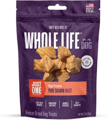 Whole Life Just One Ingredient Pure Salmon Fillet Freeze-Dried Dog Treats, 2-oz bag
