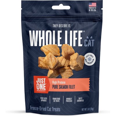 Whole Life Whole Life Just One Ingredient Pure Salmon Fillet Grain-Free Freeze-Dried Cat Treats, 1-oz bag
