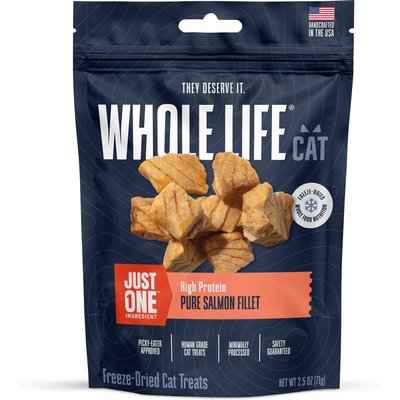 Whole Life Whole Life Just One Ingredient Pure Salmon Fillet Grain-Free Freeze-Dried Cat Treats, 2.5-oz bag