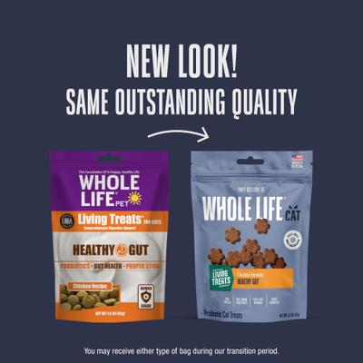 Show full view: Whole Life Living Treats Healthy Gut Chicken Flavor Freeze-Dried Cat Treats, 1.5-oz bag slide 4 of 13