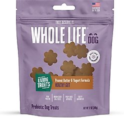 Whole Life Living Treats Healthy Gut Peanut Butter Flavor Freeze-Dried Dog Treats, 12-oz bag