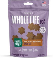 Whole Life Living Treats Healthy Gut Peanut Butter Flavor Freeze-Dried Dog Treats, 3-oz bag