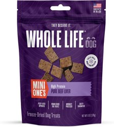 Whole Life Mini One's Beef Liver Training Dehydrated Treats for Dogs, 6-oz bag