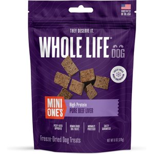Whole Life Mini One's Beef Liver Training Dehydrated Treats for Dogs, 6-oz bag
