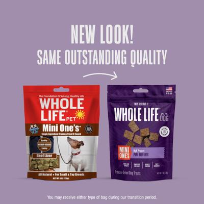 Show full view: Whole Life Mini One's Beef Liver Training Dehydrated Treats for Dogs, 6-oz bag slide 4 of 12