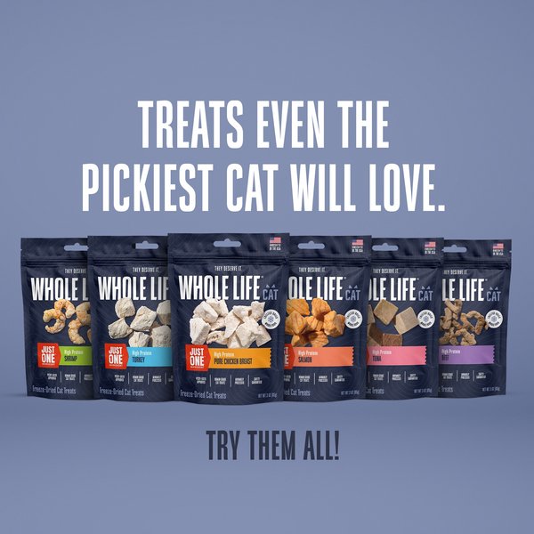 Whole Life Pet Just One Turkey Cat Treat, 2.5-oz bag