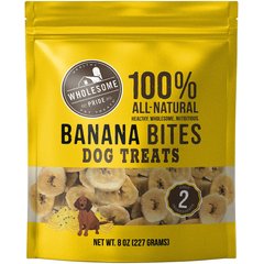 Wholesome Pride Pet Treats Banana Bites Dehydrated Dog Treats, 8-oz bag