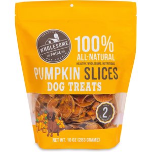 Wholesome Pride Pet Treats Pumpkin Slices Dehydrated Dog Treats, 10-oz bag