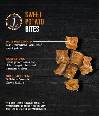 Show full view: Wholesome Pride Pet Treats Sweet Potato Bites 100% All-Natural Single Ingredient Dog Treats, 16-oz slide 3 of 12