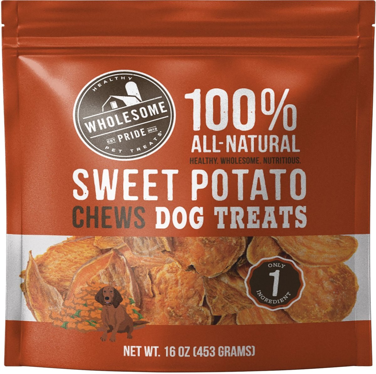 Wholesome Pride Pet Treats Holiday Sweet Potato Chews Dehydrated Dog Treats