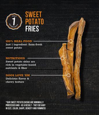 Show full view: Wholesome Pride Pet Treats Sweet Potato Fries All-Natural Single Ingredient Dog Treats, 16-oz bag slide 3 of 11