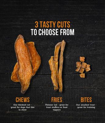 Show full view: Wholesome Pride Pet Treats Sweet Potato Fries All-Natural Single Ingredient Dog Treats, 16-oz bag slide 7 of 11