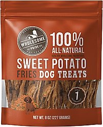 Wholesome Pride Pet Treats Sweet Potato Fries All-Natural Single Ingredient Dog Treats, 8-oz bag