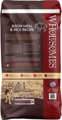 Show full view: Wholesomes Adult Bison Meal & Rice Dry Dog Food, 35-lb bag slide 3 of 10