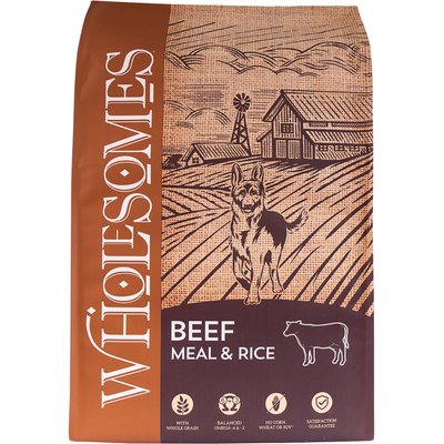 Wholesomes Wholesomes Beef Meal & Rice Adult Meat Dry Dog Food, 40-lb bag