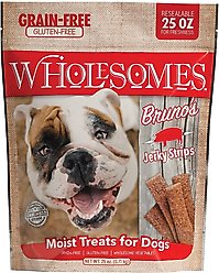 Wholesomes Bruno's Jerky Strips Grain-Free Dog Treats, 25-oz bag