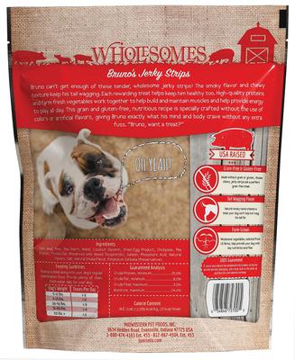Show full view: Wholesomes Bruno's Jerky Strips Grain-Free Dog Treats, 25-oz bag slide 3 of 8